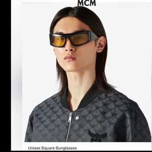MCM Unisex Black Sunglasses with Olive Yellow Lenses